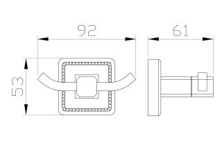 Двойной крючок для ванной Wonzon & Woghand Roma WW-7225 бронза
